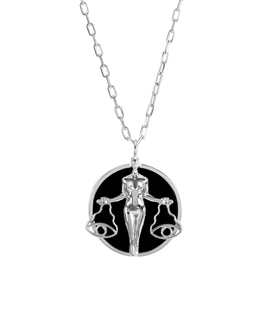 Libra sign necklace in sterling silver