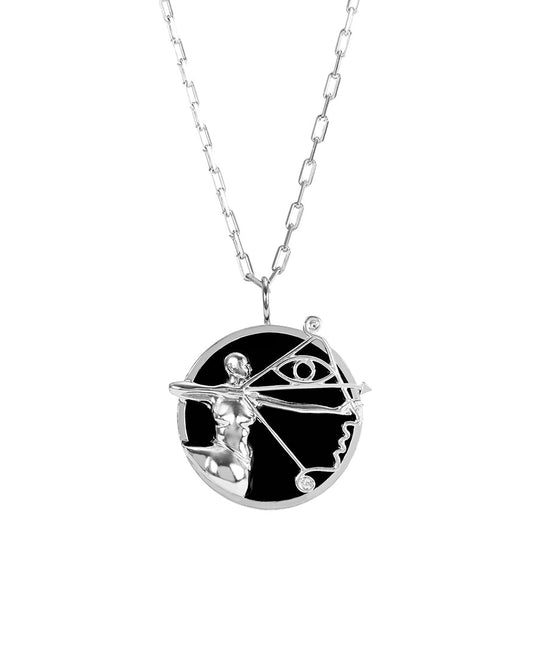 Sagittarius sign necklace in sterling silver