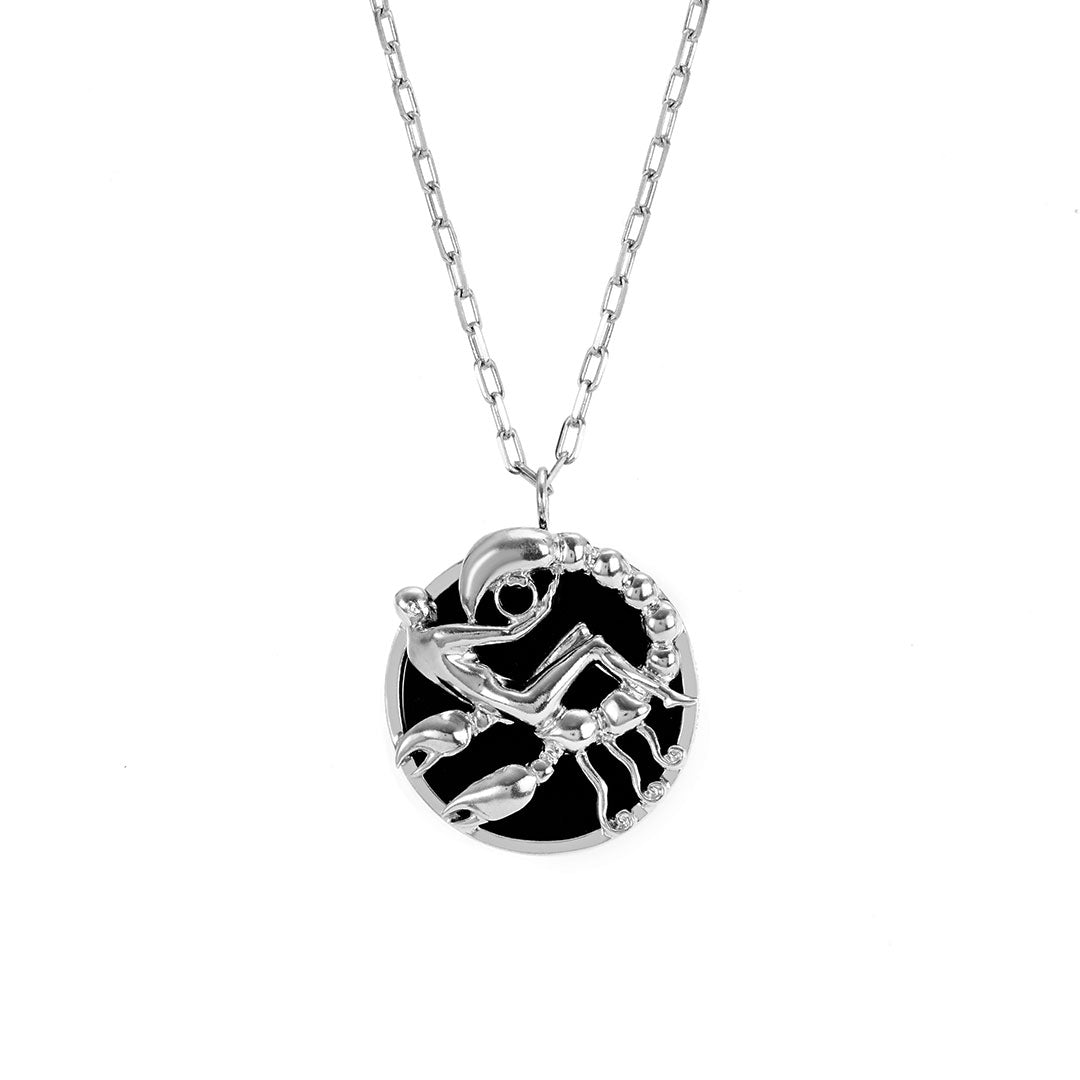 Scorpio sign necklace in sterling silver