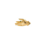 Hand ring in sterling silver with 18k gold plating adorned with an emerald