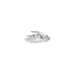 Hand ring in sterling silver adorned with an emerald