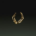 Sculptural female body ring in sterling silver with 18k gold plating