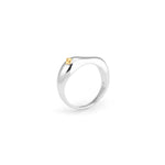 Sterling silver ring with 18k gold plating of an organic nipple