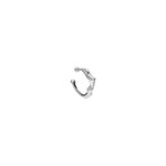 Clip-on piercing of a female body in sterling silver